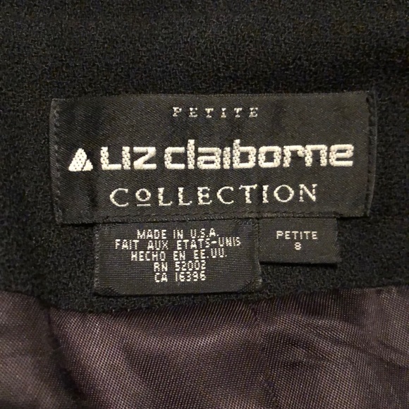 VTG 80’s LIZ CLAIBORNE size 6P DoubleBreast Classic Black DoubleBreasted USA - Picture 12 of 16